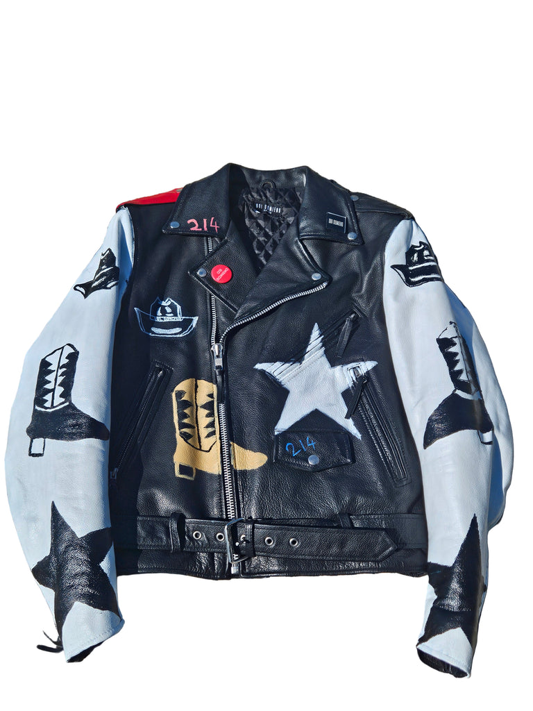 HEARTBREAK COWBOY BIKER LEATHER JACKET