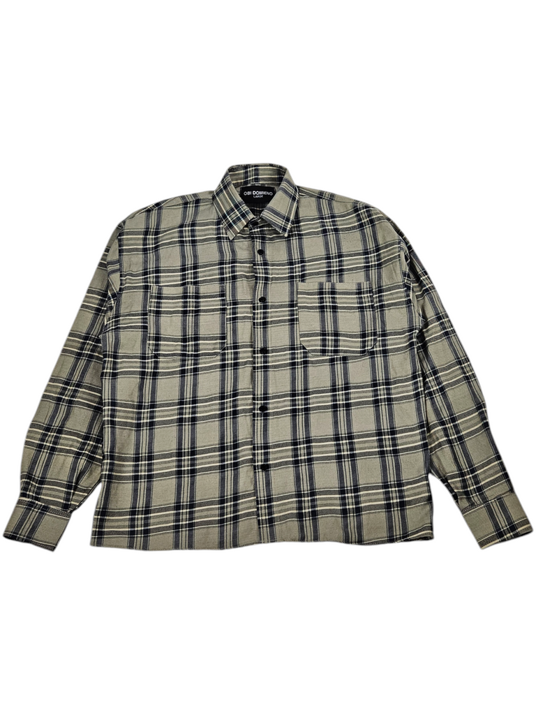BUTTON DOWN FLANNEL GRAY