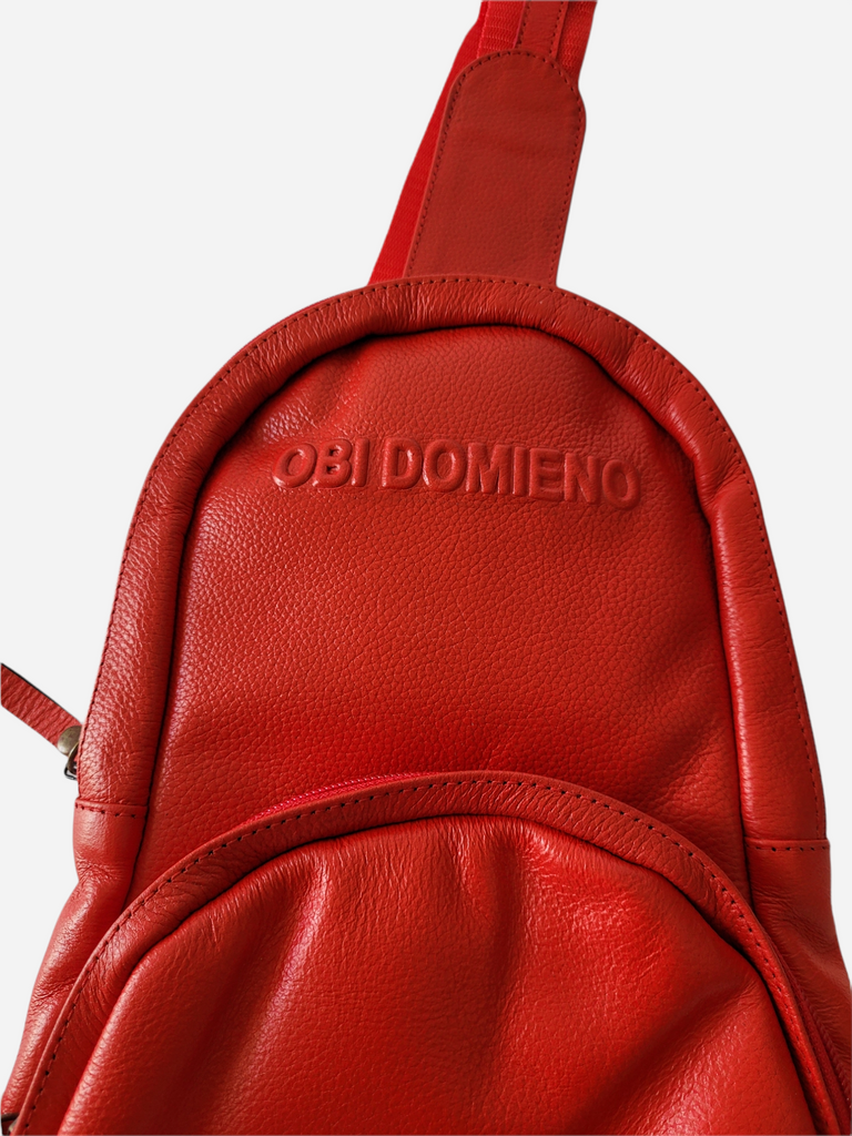 GUITAR SIDE BAG RED LEATHER